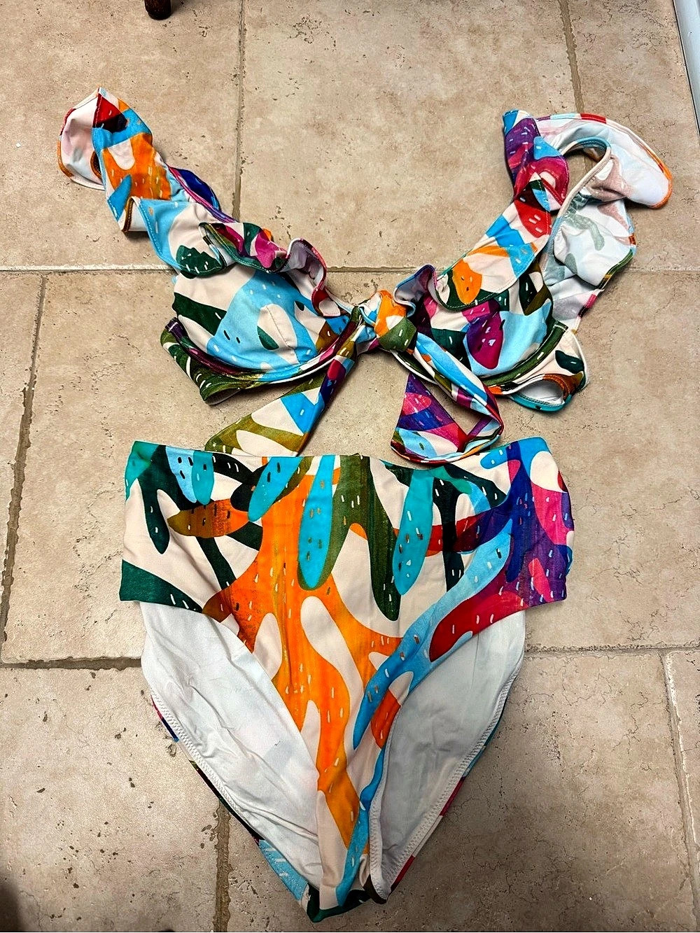 Milly Abstract Print Bikini Multicolor Like New Size s